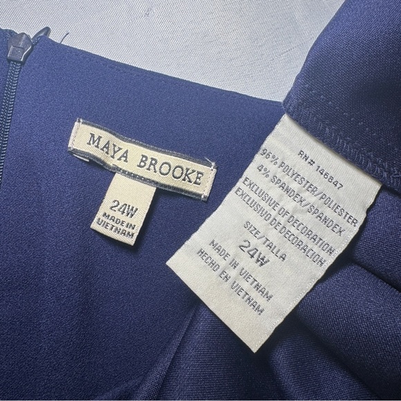 Maya Brooke Vintage 2 Piece Dress Suit Blazer Set Womens Size 24W NWT Colorblock - Picture 15 of 16